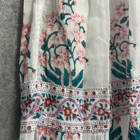 Oliphant Smocked Sleeveless Ruffle Neck Midi Maxi Block Print Dress Tuckernuck - Picture 6 of 15